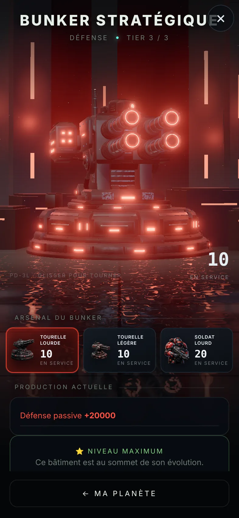 Capture du jeu : le Bunker stratégique tier 3, tourelles rouges